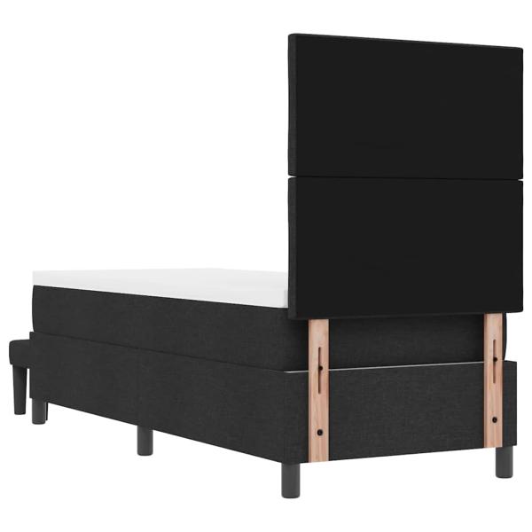 Boxspringbett mit Matratze & Bank Schwarz 80x200 cm Stoff
