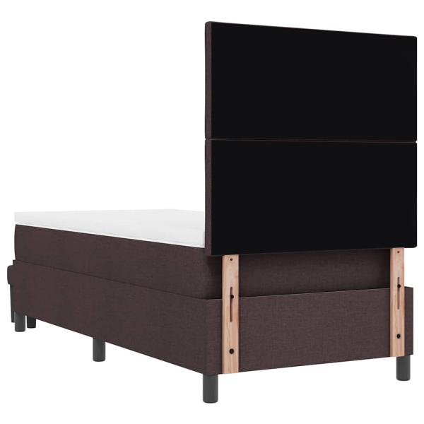 Boxspringbett mit Matratze & Bank Dunkelbraun 90x190 cm Stoff