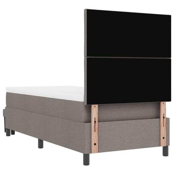 Boxspringbett mit Matratze & Bank Taupe 100x200 cm Stoff