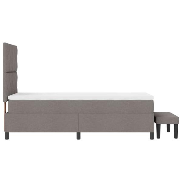 Boxspringbett mit Matratze & Bank Taupe 100x200 cm Stoff