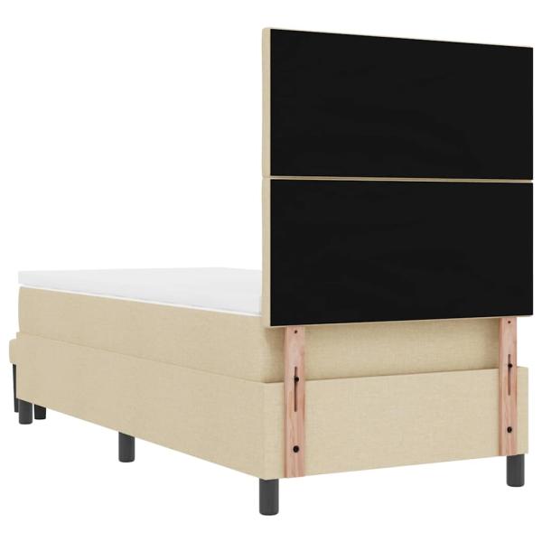 Boxspringbett mit Matratze & Bank Creme 100x200 cm Stoff
