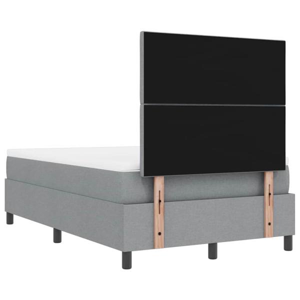 Boxspringbett mit Matratze & Bank Hellgrau 120x190 cm Stoff