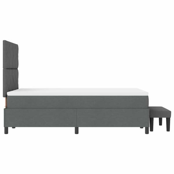 Boxspringbett mit Matratze & Bank Dunkelgrau 120x200 cm Stoff