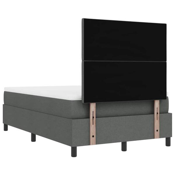 Boxspringbett mit Matratze & Bank Dunkelgrau 120x200 cm Stoff