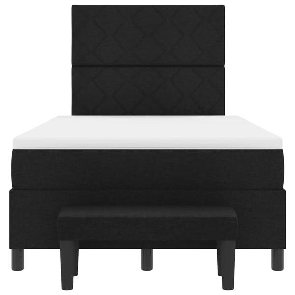 Boxspringbett mit Matratze & Bank Schwarz 120x200 cm Stoff