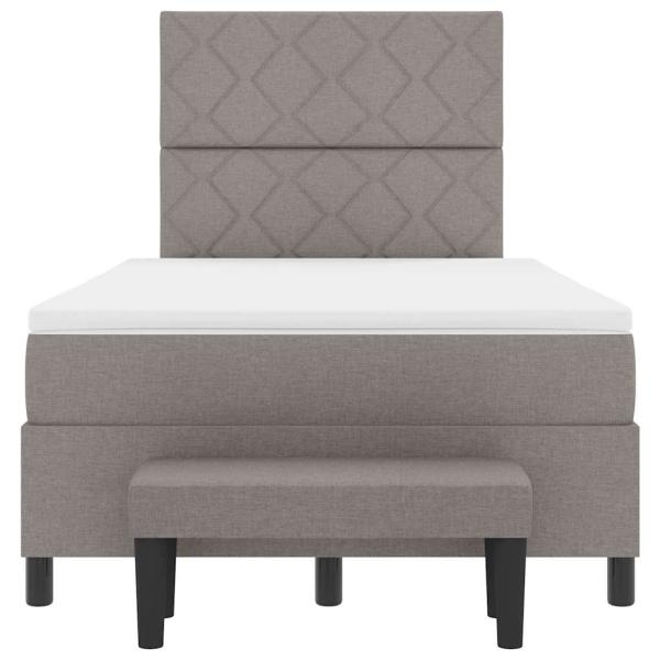 Boxspringbett mit Matratze & Bank taupe 120x200 cm Stoff