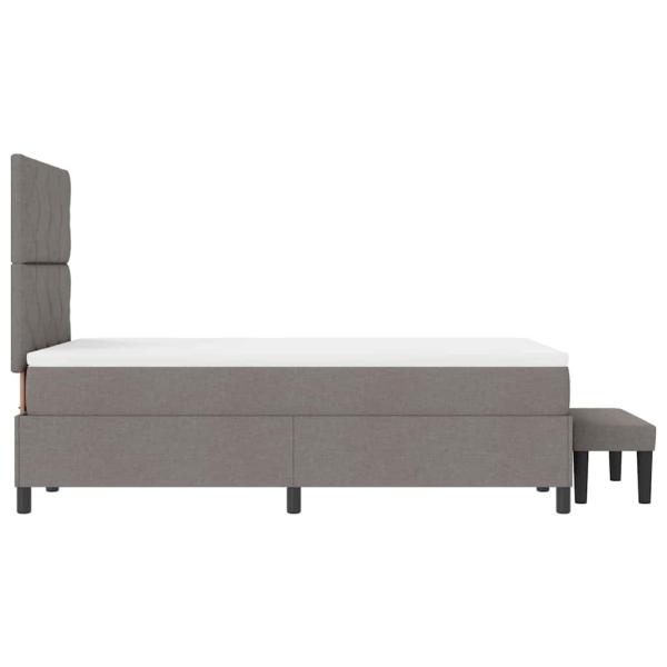 Boxspringbett mit Matratze & Bank taupe 120x200 cm Stoff