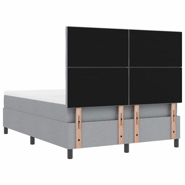 Boxspringbett mit Matratze & Bank Hellgrau 160 x 200 cm Stoff