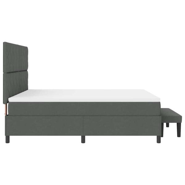 Boxspringbett mit Matratze und Bank Düstergrau 180x200 cm Stoff