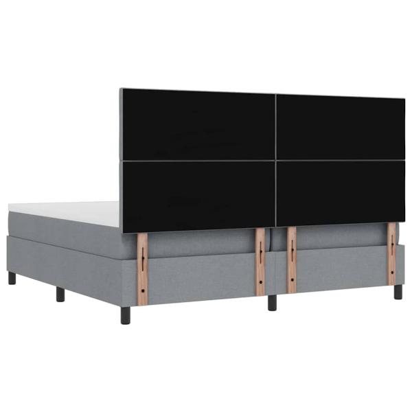 Boxspringbett mit Matratze & Bank Hellgrau 200x200 cm Stoff