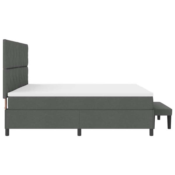 Boxspringbett mit Matratze & Bank Dunkelgrau 200x200 cm Stoff