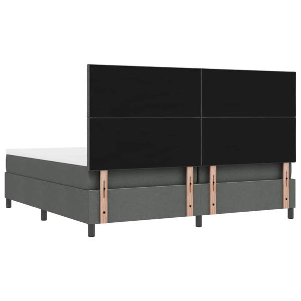 Boxspringbett mit Matratze & Bank Dunkelgrau 200x200 cm Stoff