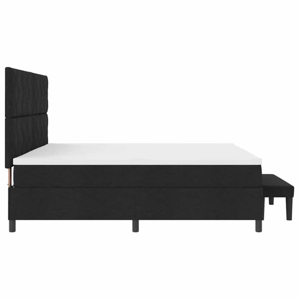 Boxspringbett mit Matratze & Bank Schwarz 200x200 cm Stoff