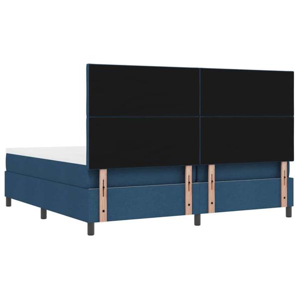 Boxspringbett mit Matratze & Bank Blau 200x200 cm Stoff