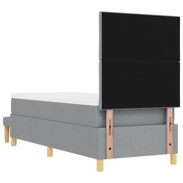 Boxspringbett mit Matratze & Bank Hellgrau 80x200 cm Stoff