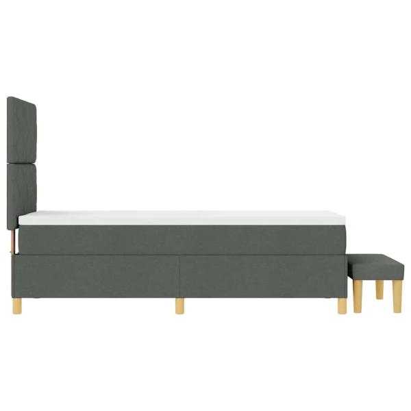 Boxspringbett mit Matratze & Bank Dunkelgrau 80x200 cm Stoff