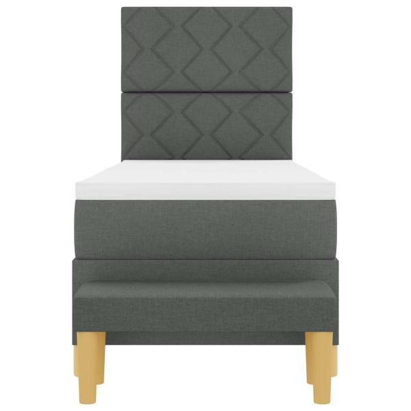 Boxspringbett mit Matratze & Bank Dunkelgrau 80x200 cm Stoff