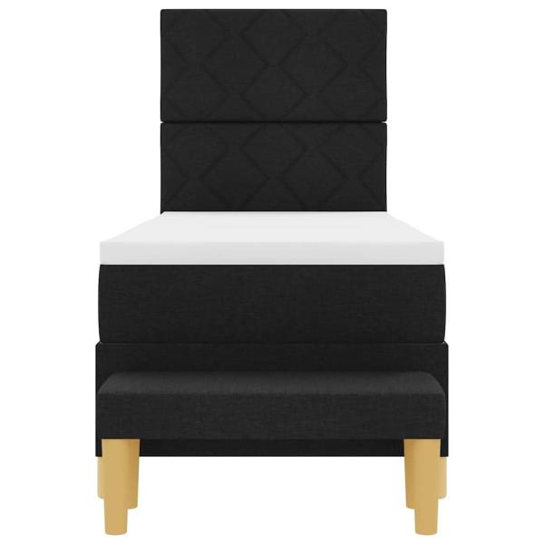 Boxspringbett mit Matratze & Bank Schwarz 80x200 cm Stoff