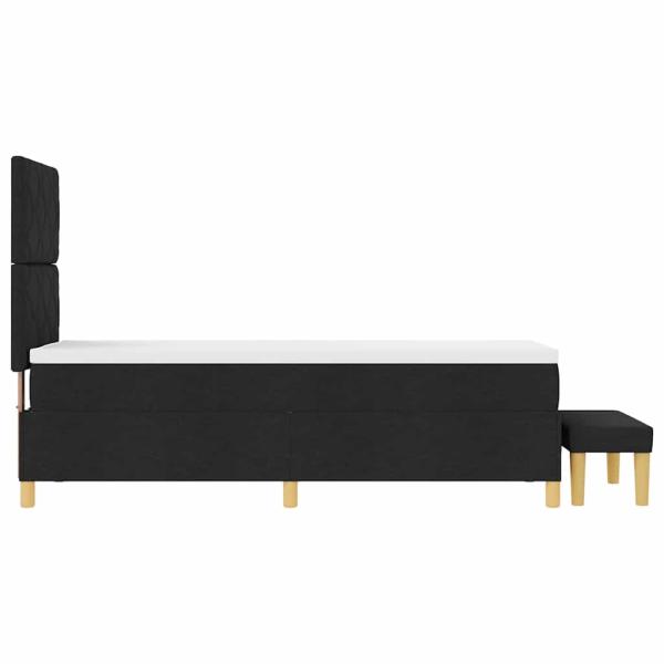 Boxspringbett mit Matratze & Bank Schwarz 80x200 cm Stoff