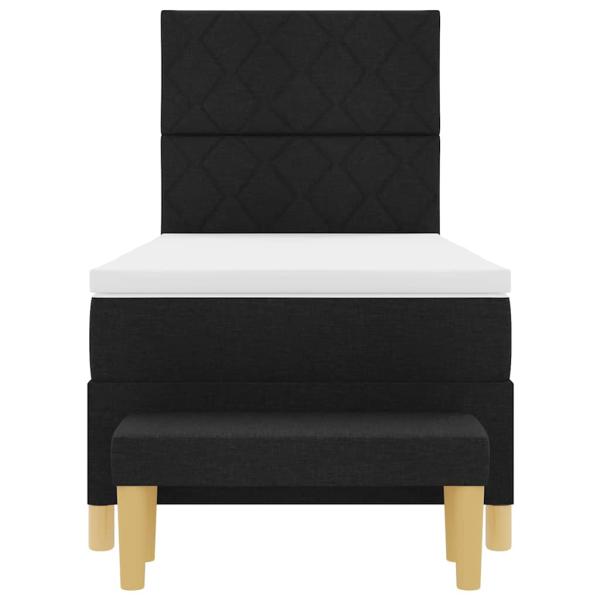 Boxspringbett mit Kissen Schwarz 200 x 100 cm Stoff