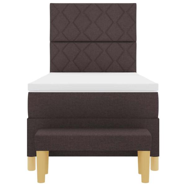 Boxspringbett mit Matratze & Bank Dunkelbraun 100x200 cm Stoff