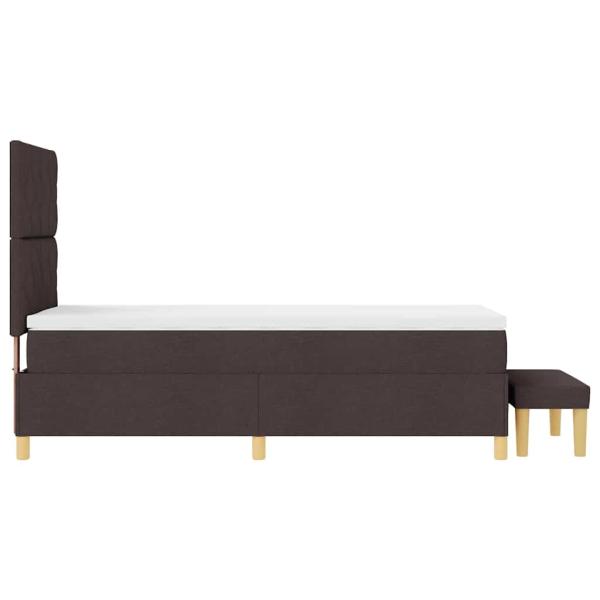 Boxspringbett mit Matratze & Bank Dunkelbraun 100x200 cm Stoff
