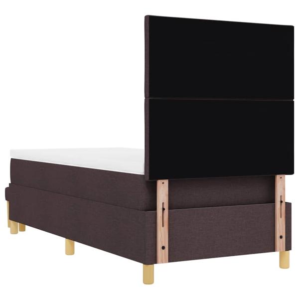 Boxspringbett mit Matratze & Bank Dunkelbraun 100x200 cm Stoff