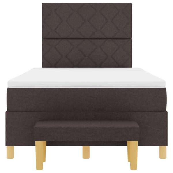 Boxspringbett mit Matratze & Bank Dunkelbraun 120x200 cm Stoff