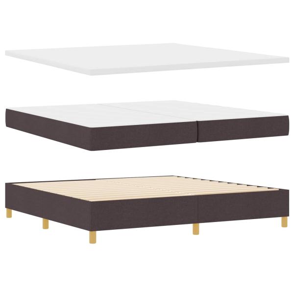 Boxspringbett mit Matratze & Bank Dunkelbraun 200x200 cm Stoff