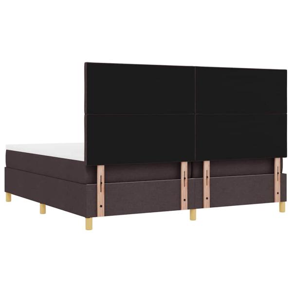 Boxspringbett mit Matratze & Bank Dunkelbraun 200x200 cm Stoff