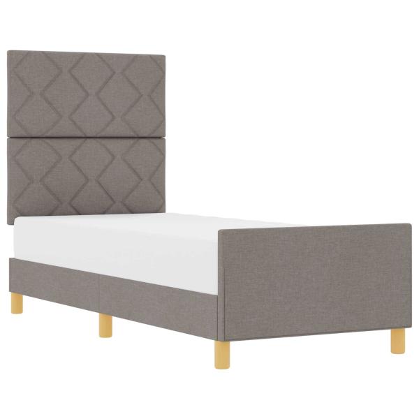 Bettgestell in Taupe 80x200 cm aus Stoff
