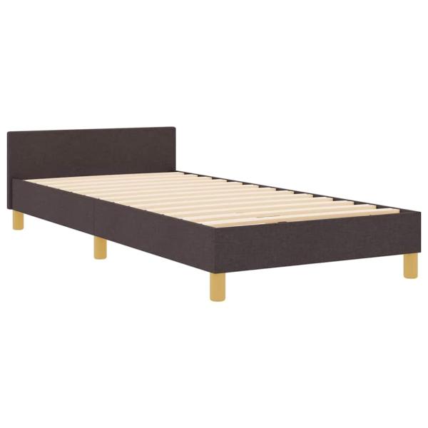 Bettgestell dunkelbraun 90x200 cm aus Stoff