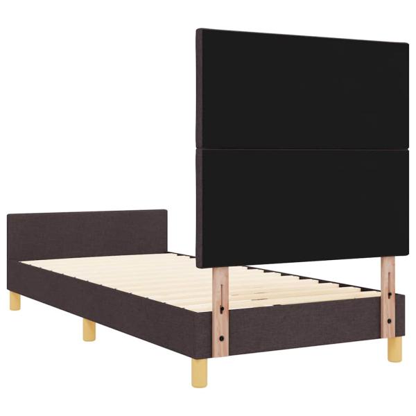 Bettgestell dunkelbraun 90x200 cm aus Stoff