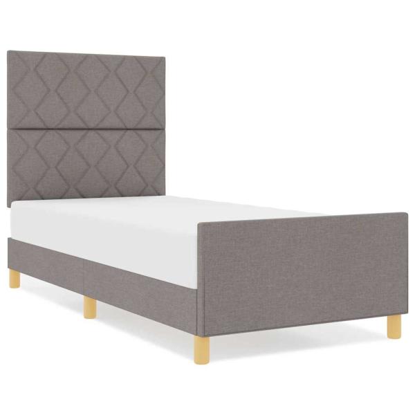 Bettgestell Taupe 100x200 cm Stoff