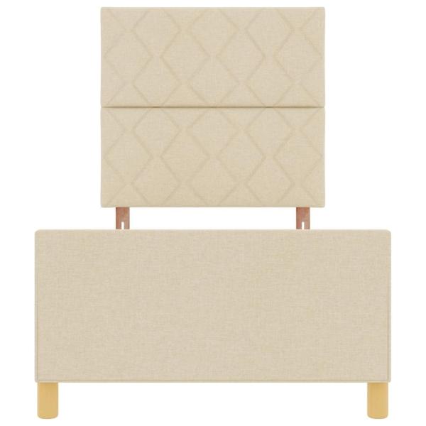 Bettgestell in Creme, 100x200 cm, aus Stoff