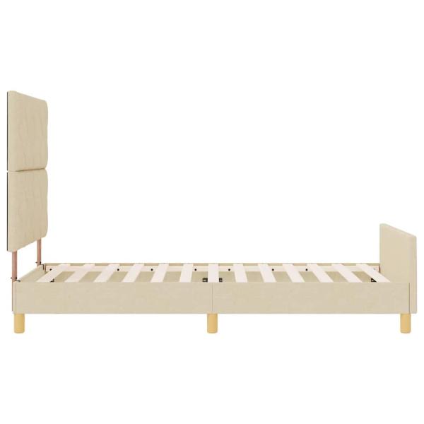 Bettgestell in Creme, 100x200 cm, aus Stoff