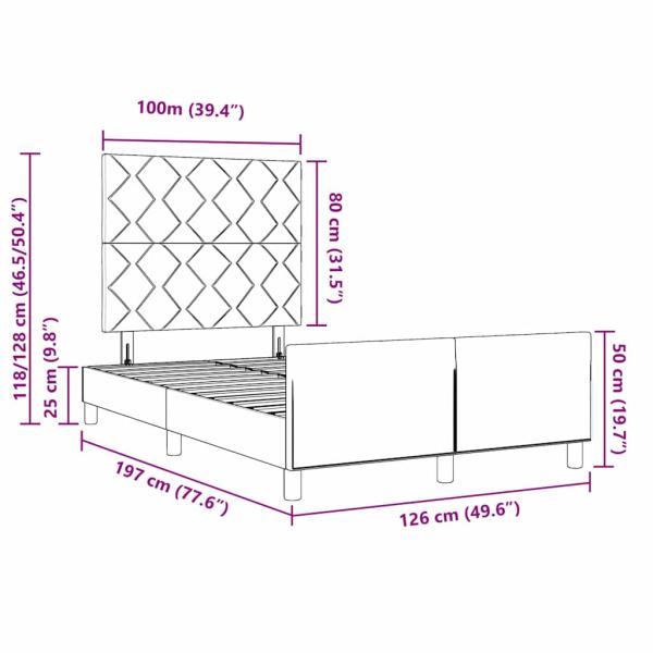 Bettgestell in Creme - 120x190 cm, Stoff