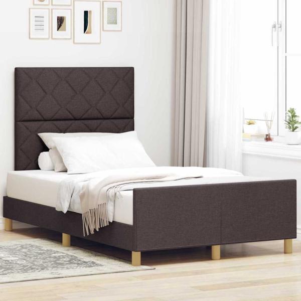ARDEBO.de - Bettgestell Dunkelbraun 120x200 cm aus Stoff