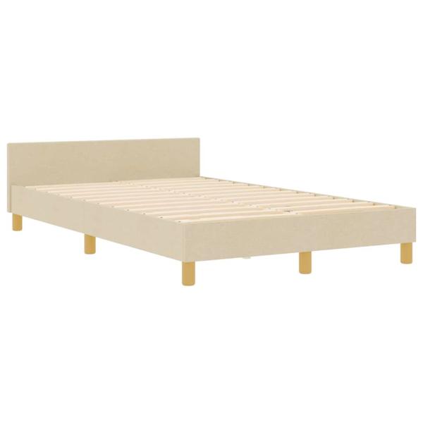 Bettgestell in Creme, 120x200 cm, aus Stoff
