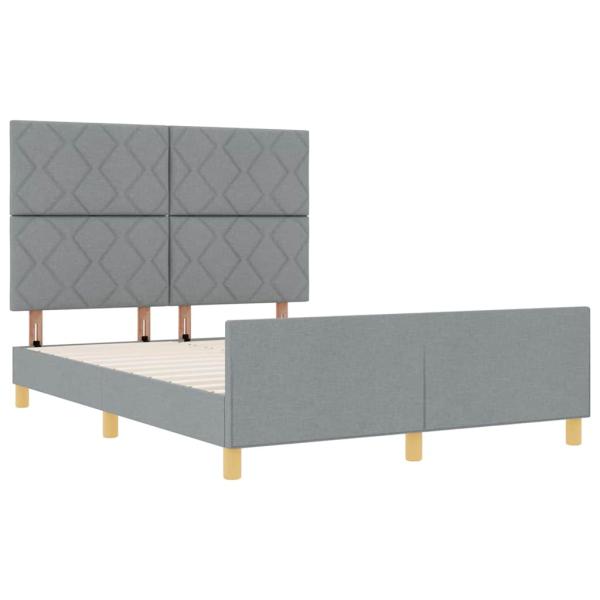 Bettgestell Hellgrau 160x200 cm Stoff