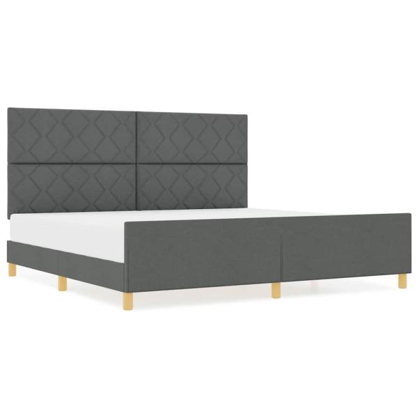 Bettgestell Dunkelgrau 200x200 cm aus Stoff