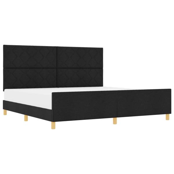 Bettgestell mit Kopfteil Schwarz 200 x 200 cm Stoff
