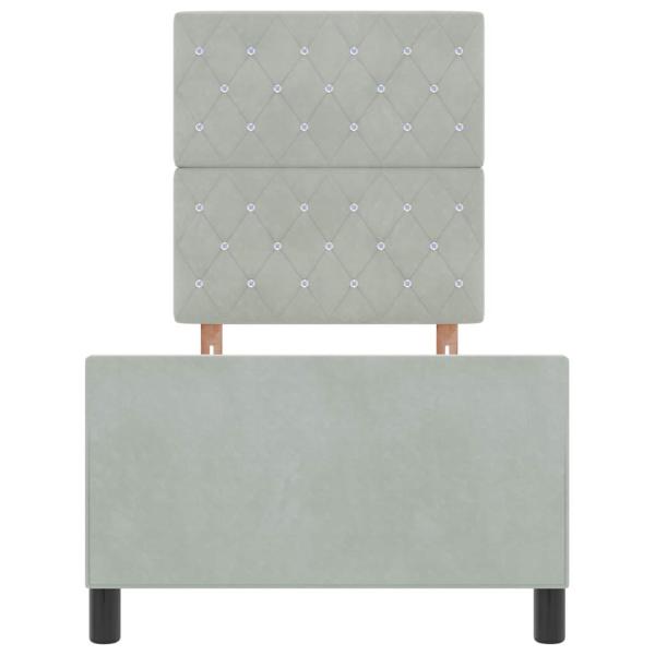 Boxspringbett mit Kopfteil Hellgrau 80 x 200 cm Samt