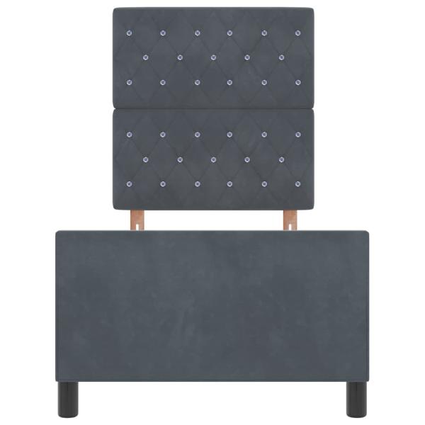 Boxspringbett mit Kopfteil Dunkelgrau 80 x 200 cm Samt