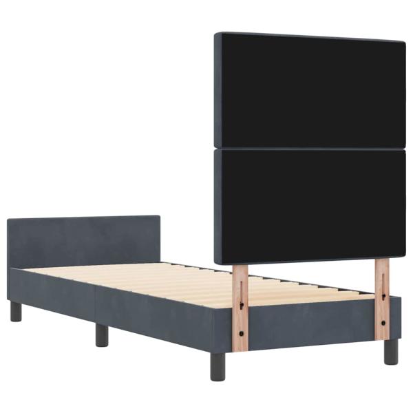 Boxspringbett mit Kopfteil Dunkelgrau 80 x 200 cm Samt