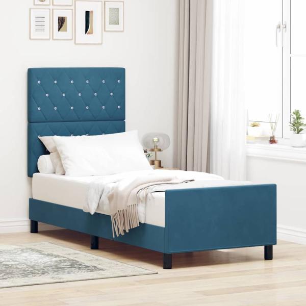 ARDEBO.de - Bettgestell Dunkelblau 80x200 cm Velvet