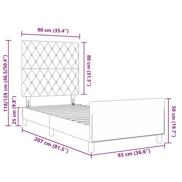 Bettgestell Dunkelblau 90x200 cm Samt