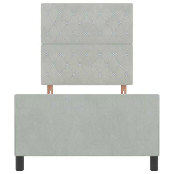 Boxspringbett mit Kopfteil Hellgrau 100 x 200 cm Samt