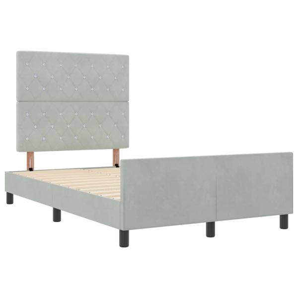 Boxspringbett mit Kopfteil Hellgrau 120 x 200 cm Samt