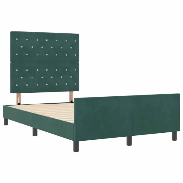Boxspringbett mit Kopfteil Dunkelgrün 120 x 200 cm Samt